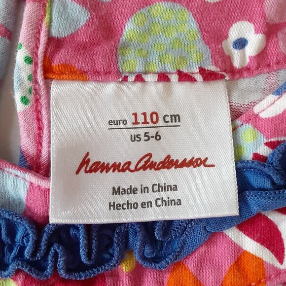 Hanna Andersson Shift Dress Girls 5/6 Retro Mod Floral Multicolor Y2K Summer - Picture 6 of 8